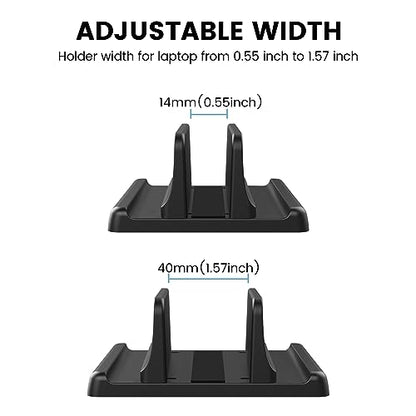 3 in 1 Vertical Laptop Stand Holder,Adjustable ABS Plastic Desktop Notebook Dock,Vertical Laptop Stand Space-Saving for All MacBook/Surface/Samsung/HP/Dell/Chrome Book - size: 1-Slot