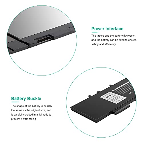 Fancy Buying 68Wh GJKNX Laptop Battery Replacement for Dell Latitude 5480 5580 5490 5590 5491 5591 5495 5488 Notebook 0GD1JP GD1JP DY9NT 0DY9NT 5YHR4 KCM82 0KCM82 - size: 9.45*4.09*0.28inch