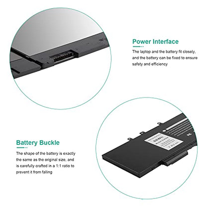 Fancy Buying 68Wh GJKNX Laptop Battery Replacement for Dell Latitude 5480 5580 5490 5590 5491 5591 5495 5488 Notebook 0GD1JP GD1JP DY9NT 0DY9NT 5YHR4 KCM82 0KCM82 - size: 9.45*4.09*0.28inch