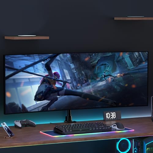 Monitor-Arm Ultrawide Heavy Duty 24-57'' - Aluminum Single Monitor Mount Holds up to 59.4lbs, Adjustable Desk Mount Stand, VESA 75/100 mm, Black - size: Standard