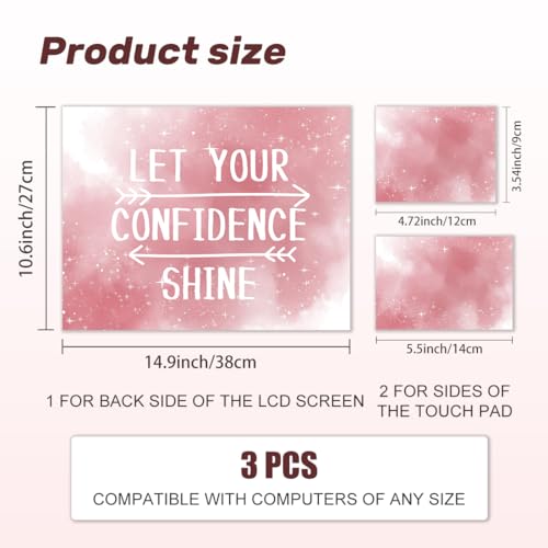 Laptop Skin Sticker Decal PVC Vinyl Sticker Notebook PC Protector Waterproof Scratch Resistant PC Skin for 12.1 13 13.3 13.6 14 15 15.3 16 Inch Let Your Confidence Shine Inspiration Quote - color: Let Your Confidence Shine