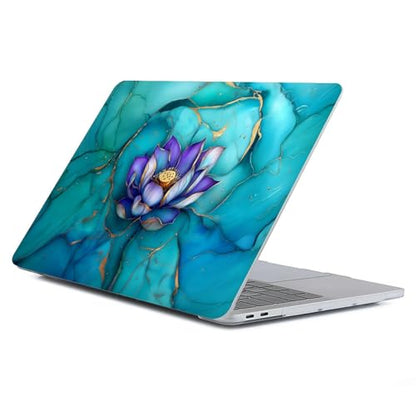 for MacBook Pro 14 Inch Release 2021/2023 Model A2442/A2779 Clear Computer Case,Hardshell Laptop Case Marble Textured Lotus Flower - color: Marble Textured Lotus Flower, size: A2442/A2779(14 inch)-Clear