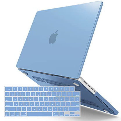 IBENZER Compatible with MacBook Pro 14 Inch Case 2026 2025 2024 2023 2022 M5 M4 M3 M2 M1 A3434 A3112 A3185 A3401 A2918 A2992 A2779 A2442 Mac Pro/Max,HardShellCase&KeyboardCover,AiryBlue,T14ARBL+1 - color: Airy Blue, size: For Macbook Pro 14" with Touch ID