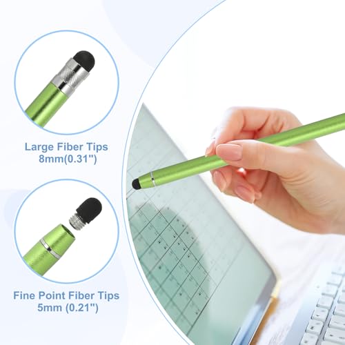 PATIKIL 5 Pcs Stylus Pens for Touch Screens, 2 in 1 High Sensitivity Universal Pen Capacitive Stylus for Phone Tablets Laptop Touch Screen Device, Green - color: Green