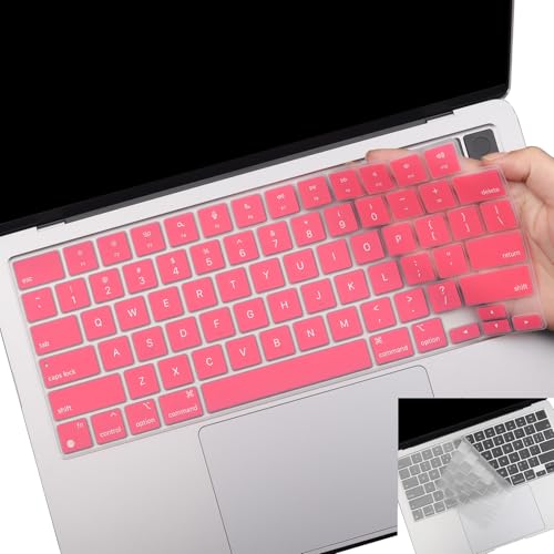 2 Pack Keyboard Cover for 2026 MacBook Neo 13“ (Touch ID) & MacBook Pro 14”/16“ M5-M1 Pro/Max, M5-M2 & MacBook Air 13”/15" M5-M1, Keyboard Protective Skin US Layout - Red - color: Red+TPU