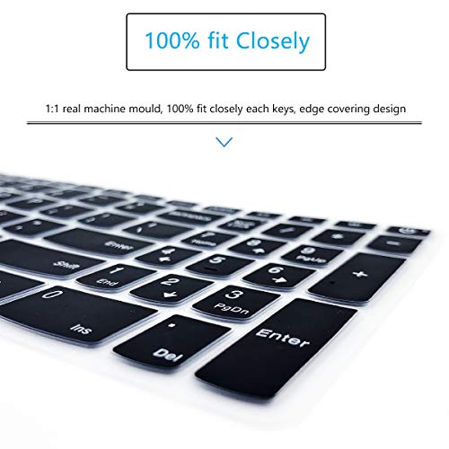 MUBUY Keyboard Cover for 2020 2019 New Lenovo IdeaPad 15.6" 17.3" 320 330 330s 340s 520 S540 720s 130 S145 L340 S340 V330 V130 Keyboard Protective Skin [with Numeric Keypad] -Black - color: Black