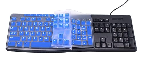 Ultra Thin Desktop PC Silicone Keyboard Cover Skin Protector Compatible for Logitech MK295 MK275 MK270 Wireless Keyboard, Logitech K200 K260 K270 MK200 MK260 Keyboard - Blue - color: Blue