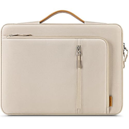 DOMISO 14 Inch Laptop Sleeve – Waterproof & Shockproof Case with Sturdy Handle, Ultra-Slim Protective Cover for MacBook Pro 14 (M3/Max), Dell XPS 14, HP Spectre, ASUS ZenBook 14, Beige - color: Beige, size: 14 inch