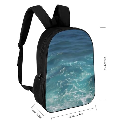 The Blue Sea Business Laptop Backpack for Women Men 17 Inch Carry on Backpack Waterproof Black Bookbag Fashion Lightweight Backpacks for Travel Hiking Camping Casual Daypack Backpacks