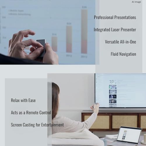 Cheerdots1 Wireless Touchpad Mouse and Presenter Laser Pointer Remote, Dual Modes Bluetooth Low Latency Mouse, Type-C Rechargeable Optical Mouse for PC/Phones/Tablets/Windows/MacOS/Android/iOS