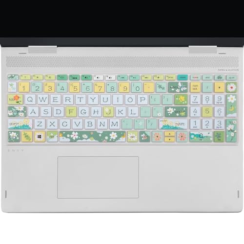 Keyboard Cover for HP Envy x360 15m-bp/bq /2020 2019 HP Pavilion 15/ HP Pavilion x360 15.6” Series/HP Envy 17 17.3" Series/HP Laptop 15t 17t 17-ca0011nr 17-by0040nr, Spring Flowers - color: Spring Flowers
