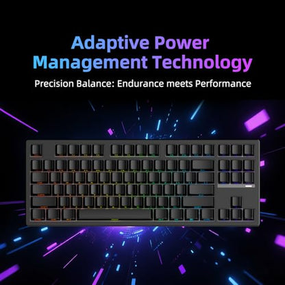 IROK FE87 V2 Wired Mechanical Keyboard, 8KHZ Polling Rate, Support SODC/Latency As 0.125MS, Hot Swappable, ARGB Backlit Gaming Keyboard (Black/Crystal Snow Switch) - color: black, size: Crystal Snow Switch