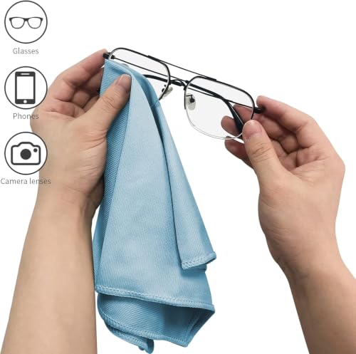 Puomue 6 Pack Microfiber Glass Cleaning Cloth, 16 Inch X 16 Inch, Lint Free Quickly Clean Window, Glasses, Windshields, Mirrors, and Stainless Steel, Multicolor - color: Multicolor