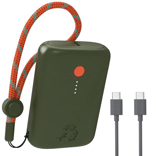 Nimble Champ Portable Charger, 10000mAh Power Bank, 20W Dual USB-C Charging | Compatible with iPhone, Samsung, Tablet, iPad, MacBook, Travel Essential Power Bank with 2ft USB C Cable Included - color: Outdoor Green