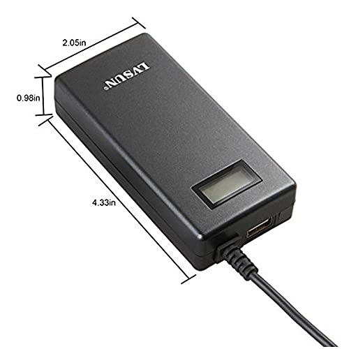 Slim Universal Laptop Charger 70W Replacement AC Adapter with Multi Connectors for HP BM Lenovo Thinkpad Dell Acer Delta Gateway Liteon Samsung Notebooks and More with 5V 2.1A USB Port, Grey
