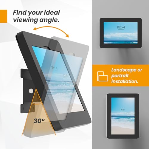 Tablet Wall Mount Compatible with Microsoft Surface Go 1 2 3 4 Anti Theft with Lock Tiltable Adjustable - BSW101BR - color: Black