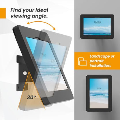 Tablet Wall Mount Compatible with Microsoft Surface Go 1 2 3 4 Anti Theft with Lock Tiltable Adjustable - BSW101BR - color: Black