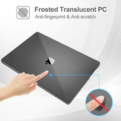 ProCase Slim case for MacBook Pro 16 Inch -Midnightblack | Translucent Hard Shell Shockproof Cover for 2026 2025-2021 MacBook Pro M5 M4 M3 M2 M1 Pro/Max - color: Midnightblack