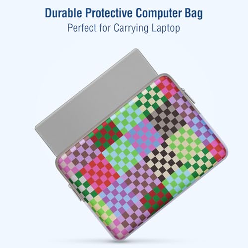 MOSISO Laptop Case 13.3 inch, 13-13.3 inch Laptop Sleeve with Small Case | Compatible with MacBook Neo/Air 13.6/Pro 13/Pro 14, HP Dell ASUS Lenovo, Neoprene Computer Sleeve Bag, Colorful Checkerboard
