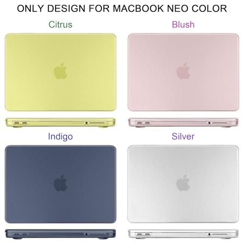 Batianda CrystalMist Case for MacBook Neo 13 Inch 2026, Translucent | 4-in-1 Bundle Official Color Matched, Frosted Translucent Shell, Anti-Fingerprint Matte Finish, Slim Lightweight Protection - color: Matte Translucent