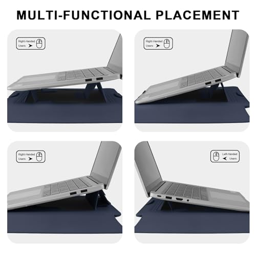 HoYiXi 13.3'' /13.6'' Laptop Sleeve Case PU Leather with Stand Compatible with MacBook Pro 14/MacBook Air 13(M1 M2)/ASUS Vivobook 14/Dell XPS 13/ASUS Matebook,13-14'' Laptop Bag,Blue - color: Blue, size: 13.3'' / 13-14 Inch Laptop