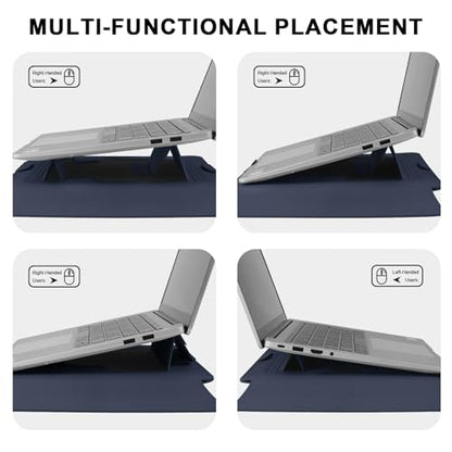 HoYiXi 13.3'' /13.6'' Laptop Sleeve Case PU Leather with Stand Compatible with MacBook Pro 14/MacBook Air 13(M1 M2)/ASUS Vivobook 14/Dell XPS 13/ASUS Matebook,13-14'' Laptop Bag,Blue - color: Blue, size: 13.3'' / 13-14 Inch Laptop