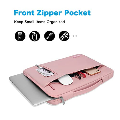MOSISO 360 Protective Laptop Sleeve 16 inch, 15-15.6 inch Laptop Case,Pink | Compatible with MacBook Pro 16 M5 M4 M3 M2 M1, HP Dell ASUS Acer Toshiba Lenovo,Horizontal Bag with Belt&Right Pocket