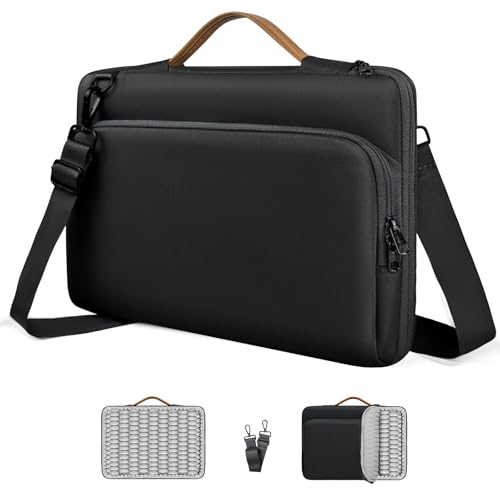 NIMOSA 15.6 Inch Laptop bag, 360 Full-Air Cushion Water Resistant YKK Zippers Metal shoulder strap buckles, Work Travel Bag