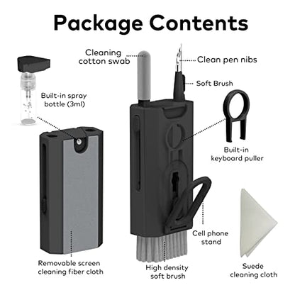 8 in 1 Electronic Cleaning kit - Keyboard Cleaner, Keyboard Cleaning Kit, Laptop Cleaner, Laptop Cleaning Kit, Electronic Cleaner Kit for Laptop/Phone(Give Away a Flannel Cloth) Black