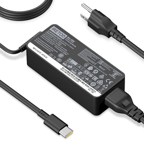 Replacement Laptop Charger Compatible with Lenovo Thinkpad/Yoga/Chromebook - 65W 45W USB(Type C) Fast Power Adapter Cord