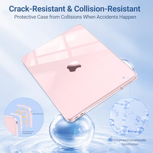 MOSISO Compatible with MacBook Neo Case 13 inch 2026 A3404 A18 Pro Chip | Ultra-Thin Surpass Natural Beauty Seamlessly Closes Protective Hard Shell Case Cover, Crystal Blush - color: Crystal Blush