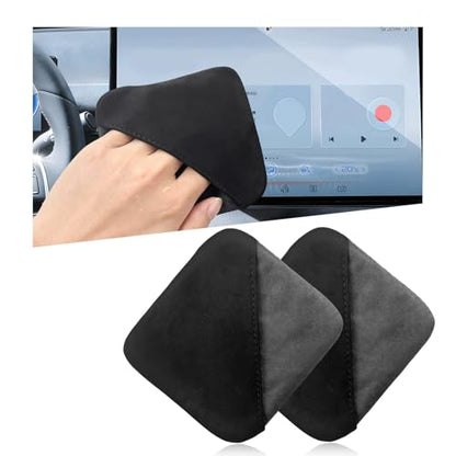 Ohleats Car Screen Cleaner, Microfiber Auto Screen Cleaning Pad, Foldable Touch Screen Cleaner Cloth for Vehicle Dashboard LCD Display, Car Cleaning Kits - color: Square,2Pcs
