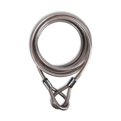 Kwikset Looped End Security Cable, 15 ft, 5/8 in Diameter, Steel, Black | Loops Through Bikes, Ladders, Grills and Equipment for Use with Any Padlock; 15 ft of Flexible Steel - size: 5/8" Diameter