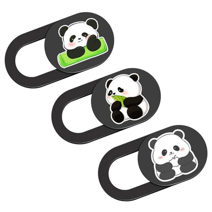 Laptop Camera Cover, Cute Webcam Cover Slide, Computer Camera Cover, iPad Accessories for Smartphone, iMac, Tablet, Desktop, Camera Blocker for Laptop to Protect Visual Privacy Security, Avoid Hackers - color: Lazy Panda-Black