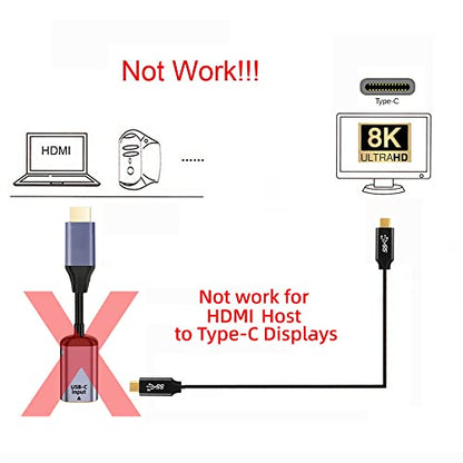 USB-C Type C Female Source to HDMI Sink HDTV Cable 8K@60hz 4K@120hz for Tablet Phone Laptop