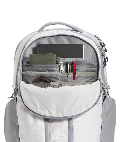 The North Face Surge Commuter Laptop Pack, Wht Met Mélange/Mid Gy-NPF, OSFA | Everyday Travel Bag, Laptop Sleeve, Water-Repellent - color: Tnf White Metallic Mélange/Mid Grey-npf