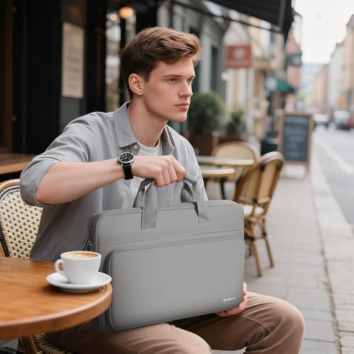 NIDOO 13 Inch Laptop Briefcase Shoulder Bag Sleeve for 14" MacBook Pro M4 M3 / 13.6" Macbook Air / 13.5" Surface Laptop 6 7/14" IdeaPad Flex 5 / ThinkPad E14 T14 / HP Pavilion x360 / Latitude 7440 - color: Grey, size: 13 - 14 inch