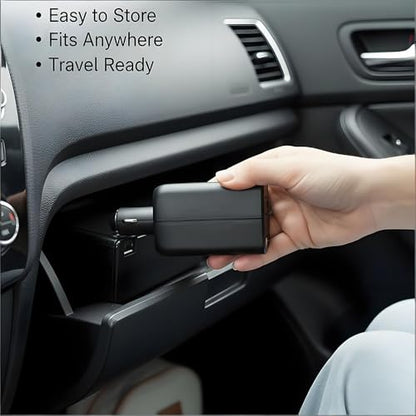 HearGrow 100W Power Inverter for Vehicle: Fanless Direct Cigarette Lighter Car Charger Adapter - Black Ultra Compact Silent Plug-in Outlet for Laptop CPAP Camping Road Trip & Emergency - color: Black