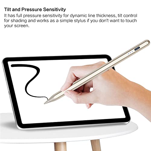 Stylus Pen for iPad 6th-11th Generation, 10 Mins Fast Charge Apple Pencil Compatible with 2018-2025 iPads Pencil, Apple Pen for iPad Pro 11"/12.9"/M4, Air 3/4/5/M2/M3, Mini 5/6 Gen-Starlight - color: Starlight