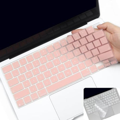 2 Pack Keyboard Cover for 2026 MacBook Neo 13" (Touch ID) & MacBook Pro 14"/16" M5-M1 Pro/Max, M5-M2 & MacBook Air 13"/15" M5-M1, Keyboard Protective Skin US Layout-Peachpink - color: Peachpink+TPU