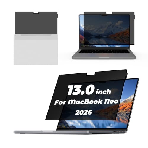 Yamaya Nano-Suction Laptop Privacy Screen for 2026 MacBook Neo 13 Inch A18 Pro, Anti Glare Film Blue Light Filter, Removable Laptop Screen Privacy Shield for 2026 MacBook Neo 13-Inch - size: 2026 MacBook Neo 13Inch