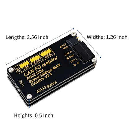 Isolated USB to CAN FD Adapter Converter Based on CANable V2.5 Supports Up to 10Mbps