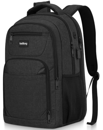 kadilong Laptop Backpack for Men, School Bookbag Gift for Teens Boys Student High School,College Computer Bag Business Anti Theft Sturdy Back Pack with USB Charger Fits 15.6 Inch Notebook, Black - color: Black, size: 15,6 inch