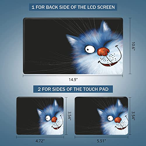 Laptop Skin Sticker Decal 15-15.6 Inches, Universal Reusable Vinyl Sticker for 12.1 13 13.3 14 15.4 Inches Netbook/Notebook PC, Waterproof & Scratch-Resistant (Lovely Winking Cat) - color: Lovely Winking Cat