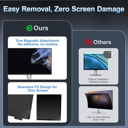 2 Pack 23.8 Inch Magnetic Computer Privacy Screen for Monitor 16:9 Aspect Ratio, Anti Blue Light Computer Screen Privacy Shield, Removable Anti Glare Screen Protector for Dell HP Lenovo ASUS LG Acer Samsung Monitors - size: 2 Pack 23.8" (16:9)