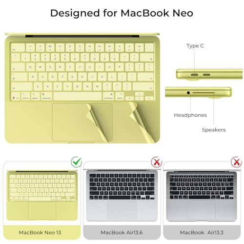 EooCoo for MacBook Neo Case 2026, Scratch & Dings Resistant, 3 in 1 Kit | Shows off Mac Neo's Citrus Color, Resist Fingerprints, Easy to Install, Durable, Back to Schoo Gift - color: Citrus Clear