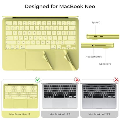 EooCoo for MacBook Neo Case 2026, Scratch & Dings Resistant, 3 in 1 Kit | Shows off Mac Neo's Citrus Color, Resist Fingerprints, Easy to Install, Durable, Back to Schoo Gift - color: Citrus Clear