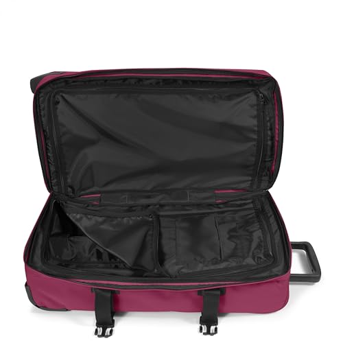 EASTPAK Tranverz M – 78L Medium Soft Sided Checked Luggage, Dual Compartments, TSA Lock, Compression Straps & Smooth Inline Wheels, Wine Burgundy - color: Wine Burgundy, size: 78 Liter Checked Bag