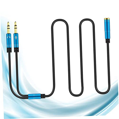 Angoily 2pcs Headset Splitter Cable to Female to Male Audio Adapter for Laptop and Mobile Dual Port for Headset Microphone and Versatile Audio Converter