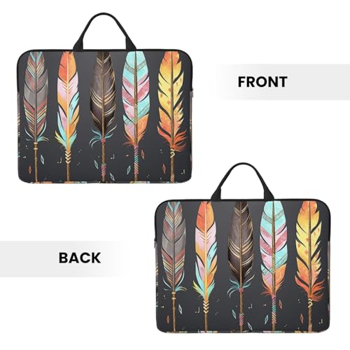 14 inch Laptop Sleeve with Handle Shockproof Laptop Bag Waterproof Computer Cover Bag Feather Arrows Briefcase